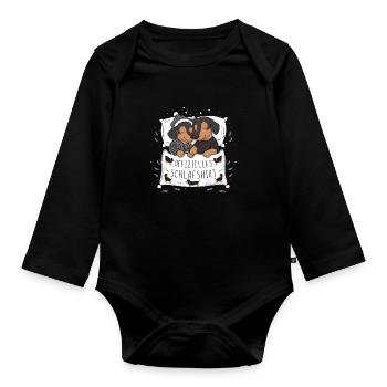 Chemise de nuit officielle Couple de teckels mignons - Body Bébé bio manches longues - noir - Devant