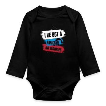 Solitude Up in the Sky – Paragliding - Organic Longsleeve Baby Bodysuit - black - Front
