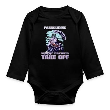Paragliding: Where Dreams Take Off - Organic Longsleeve Baby Bodysuit - black - Front