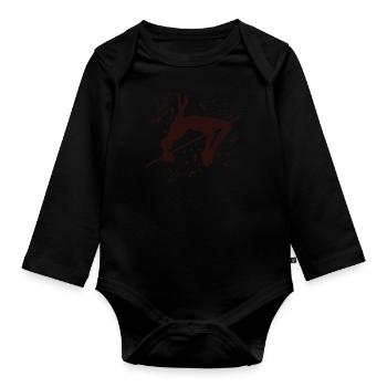 High Jumper Watercolor High Jump - Organic Longsleeve Baby Bodysuit - black - Front