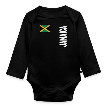 Jamaïque Jamaïque Rasta Raggea Drapeau Rastafari - Body Bébé bio manches longues - noir - Devant