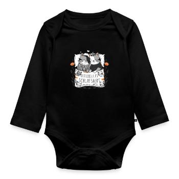 Chemise de nuit officielle Chat mignon chat chats couple - Body Bébé bio manches longues - noir - Devant