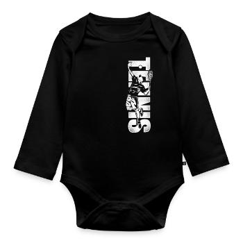 Funny Tennis Player Racket Tennis - Baby Bio-Langarm-Body - Schwarz - Vorne