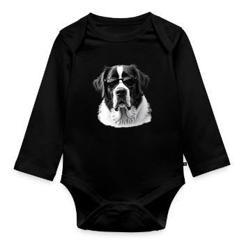 Lunettes de soleil Saint-Bernard Motif Animalier Saint-Bernard - Body Bébé bio manches longues - noir - Devant