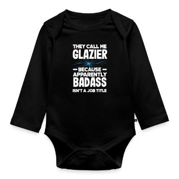 Glaser Geschenk - Baby Bio-Langarm-Body - Schwarz - Vorne