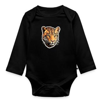 Leopard - Baby Bio-Langarm-Body - Schwarz - Vorne
