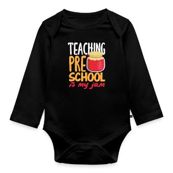 Drôle de professeur Cadeau d’enseignant - Body Bébé bio manches longues - noir - Devant