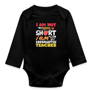 Drôle de professeur Cadeau d’enseignant - Body Bébé bio manches longues - noir - Devant