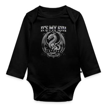 Dragon 6ème anniversaire Dragon - Body Bébé bio manches longues - noir - Devant