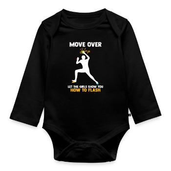 Macht Platz Jungs Boulderer Bouldern - Baby Bio-Langarm-Body - Schwarz - Vorne