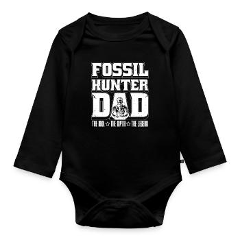 Fossil Hunter Dad The Idol The Myth Paleontologist - Organic Longsleeve Baby Bodysuit - black - Front