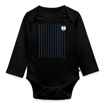 Argentinien Geschenk Argentina Argentine Flagge - Baby Bio-Langarm-Body - Schwarz - Vorne