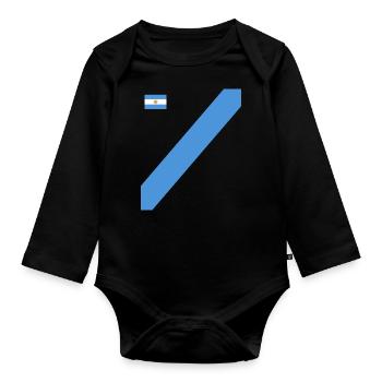 Argentine Cadeau Argentine Drapeau argentin - Body Bébé bio manches longues - noir - Devant