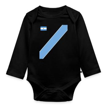 Argentine Cadeau Argentine Drapeau argentin - Body Bébé bio manches longues - noir - Devant