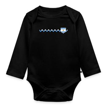 Argentinien Geschenk Argentina Argentine Flagge - Baby Bio-Langarm-Body - Schwarz - Vorne