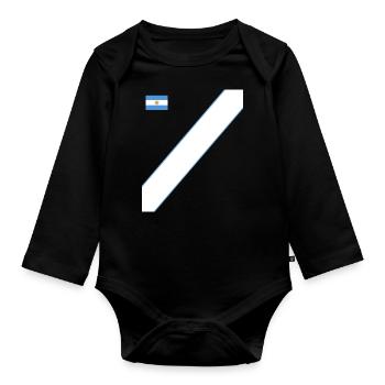 Argentine Cadeau Argentine Drapeau argentin - Body Bébé bio manches longues - noir - Devant