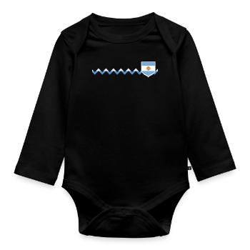 Argentine Cadeau Argentine Drapeau argentin - Body Bébé bio manches longues - noir - Devant