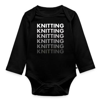 Tricoteuse Tricot - Body Bébé bio manches longues - noir - Devant