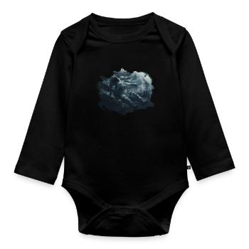 Astronaut Space - Organic Longsleeve Baby Bodysuit - black - Front