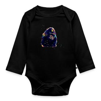 Chimpanzé - Body Bébé bio manches longues - noir - Devant