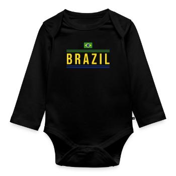 Brésil Brésil Maillot brésilien Rio de Janeiro - Body Bébé bio manches longues - noir - Devant