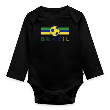 Brazil Brazil shirt Brazilian Rio de Janeirao - Organic Longsleeve Baby Bodysuit - black - Front