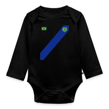 Brésil Brésil Maillot brésilien Rio de Janeiro - Body Bébé bio manches longues - noir - Devant
