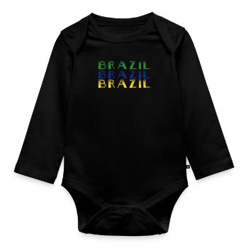 Brésil Brésil Maillot brésilien Rio de Janeiro - Body Bébé bio manches longues - noir - Devant