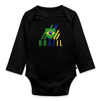 Brésil Brésil Maillot brésilien Rio de Janeiro - Body Bébé bio manches longues - noir - Devant