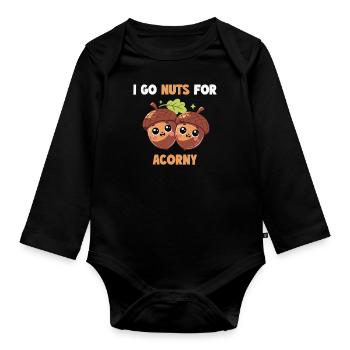 Ich Bin Verrückt nach Acorny - Herbst Outfit - Baby Bio-Langarm-Body - Schwarz - Vorne