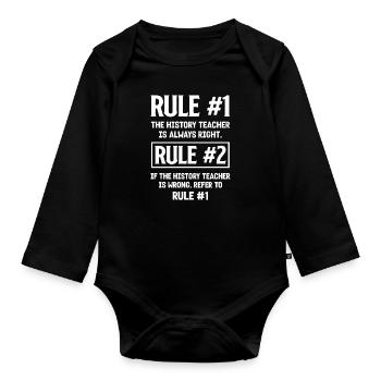 Lustiges Lehrer Lehrerinnen Geschenk - Baby Bio-Langarm-Body - Schwarz - Vorne