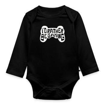 Lieber Zocken als alles andere – Gamer Spruch - Baby Bio-Langarm-Body - Schwarz - Vorne
