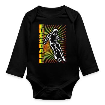 Soccer Soccer Player Gift - Organic Longsleeve Baby Bodysuit - black - Front