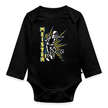 Soccer Master Soccer Player Gift - Organic Longsleeve Baby Bodysuit - black - Front