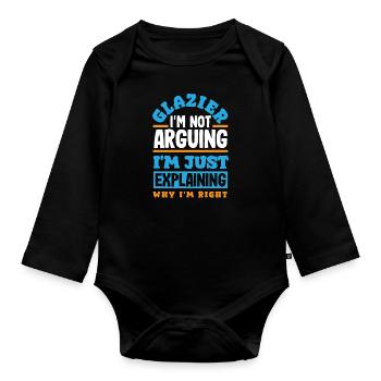 Glaser Geschenk - Baby Bio-Langarm-Body - Schwarz - Vorne