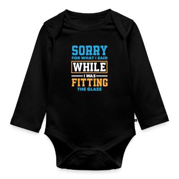 Glaser Geschenk - Baby Bio-Langarm-Body - Schwarz - Vorne