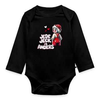 Carnival Clown Jeck Kölle Alaaf Köln Kölsch Lustig - Organic Longsleeve Baby Bodysuit - black - Front