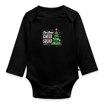 Noël joie cheer squad arbre plaisir - Body Bébé bio manches longues - noir - Devant