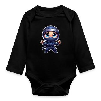 Ninja - Body Bébé bio manches longues - noir - Devant