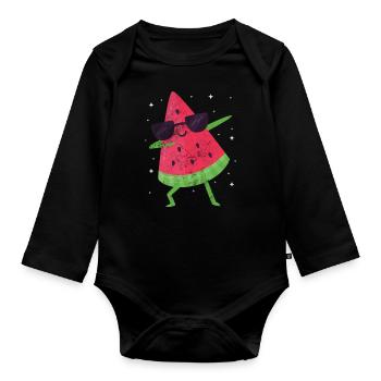 Pastèque - Body Bébé bio manches longues - noir - Devant