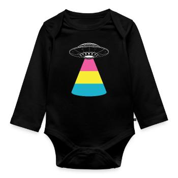 Alien UFO Alien Galaxy Geschnek - Organic Longsleeve Baby Bodysuit - black - Front