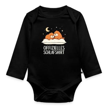 Official Sleep Shirt Walrus Walrus Pair - Organic Longsleeve Baby Bodysuit - black - Front