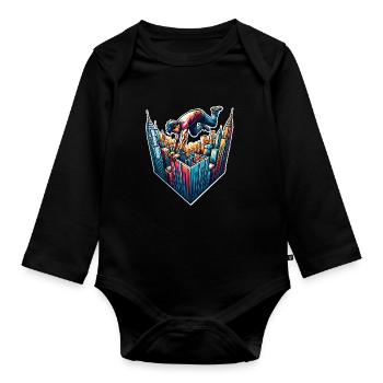 Parkour - Baby Bio-Langarm-Body - Schwarz - Vorne