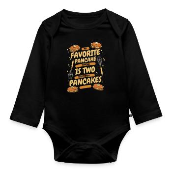 Favorite Pancake Topping Recipes Griddlecake - Organic Longsleeve Baby Bodysuit - black - Front