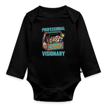 Creative Director - Organic Longsleeve Baby Bodysuit - black - Front