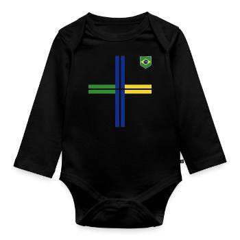 Brésil Brésil Maillot brésilien Rio de Janeiro - Body Bébé bio manches longues - noir - Devant