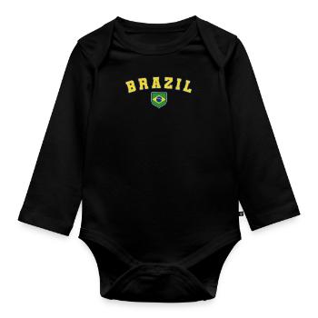 Brésil Brésil Maillot brésilien Rio de Janeiro - Body Bébé bio manches longues - noir - Devant