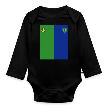 Brésil Brésil Maillot brésilien Rio de Janeiro - Body Bébé bio manches longues - noir - Devant