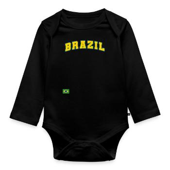 Brésil Brésil Maillot brésilien Rio de Janeiro - Body Bébé bio manches longues - noir - Devant