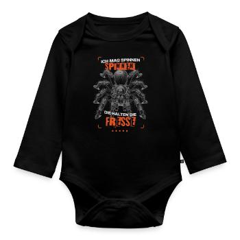 Ich mag Spinnen, die halten die Fresse Tarantel - Baby Bio-Langarm-Body - Schwarz - Vorne